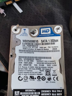 Western Digital WD2500BEVS 250GB 2.5" SATA PCB Controller Board