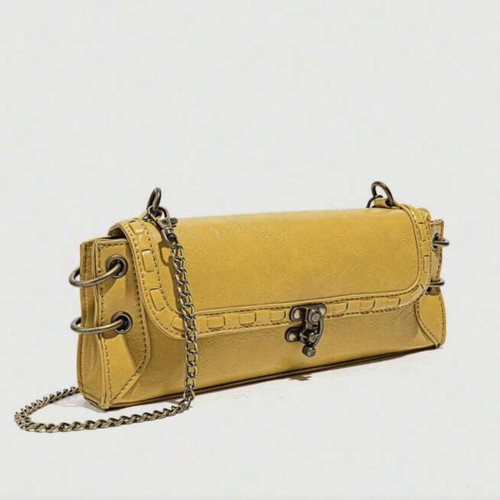 Bull Bag clutch and shoulder bag, yellow, vintage style