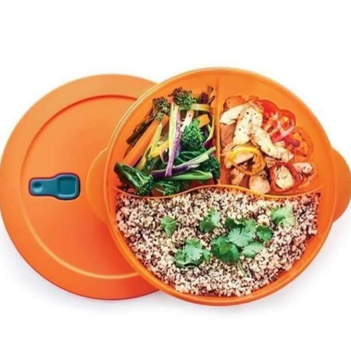 Crystal Wave Tupperware microwave container with compartments, new
