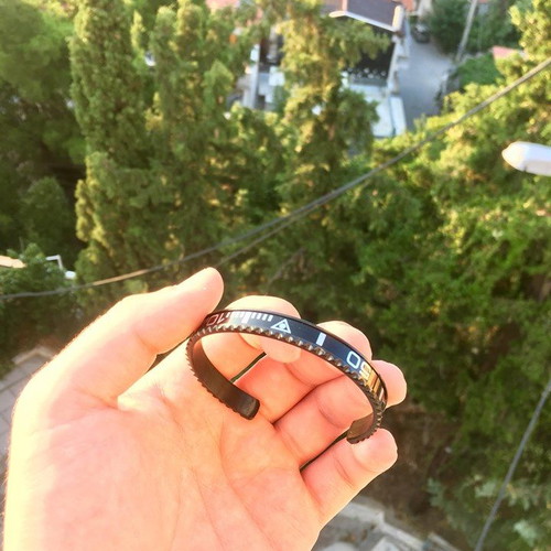 Oyster unisex bracelet black stainless steel