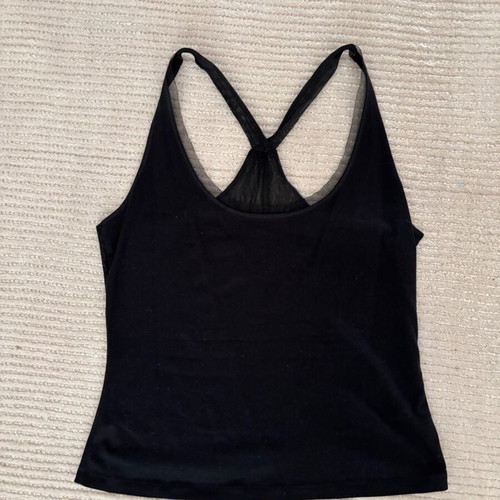 Vintage Y2K black top with transparent back like new
