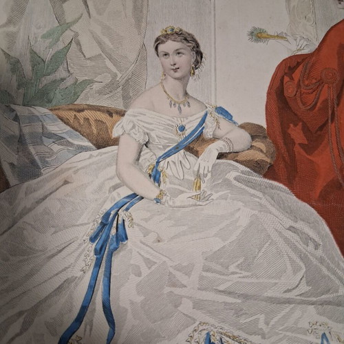 Colored engraving used, very good condition