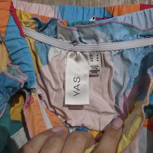 YAS colorful blouse and skirt set like new, size M