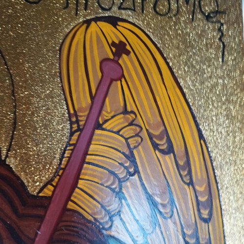 Icon of Saint John the Baptist like new, traditional egg tempera 45x33.5 cm