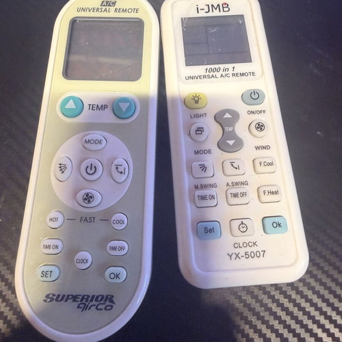 Universal remote controls for air conditioner, like new, set of 2