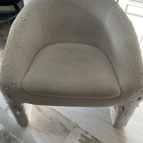Armchair used, sheepskin, medium condition