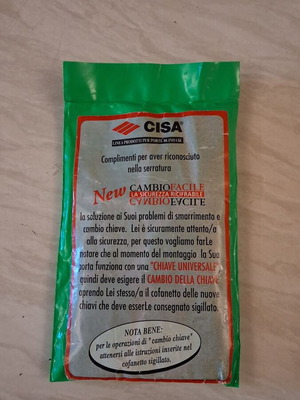 CISA New Cambio Facile Key Change Kit new, sealed