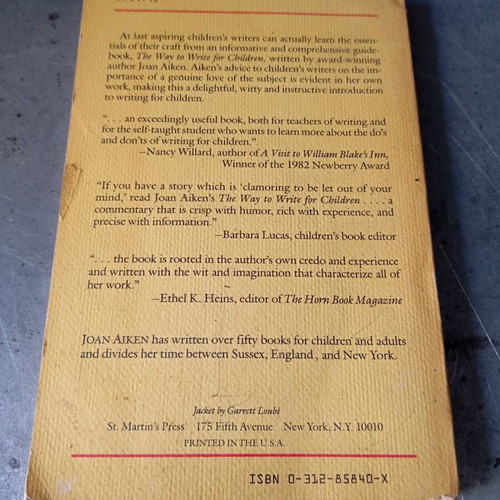 The Way to Write for Children by Joan Aiken
