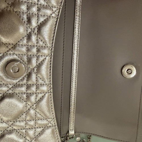 Dior My Dior Mini Bag, iridescent metallic silver cannage lambskin