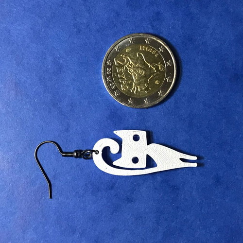 Cat Earrings new, white, handmade 3D printed jewelry
