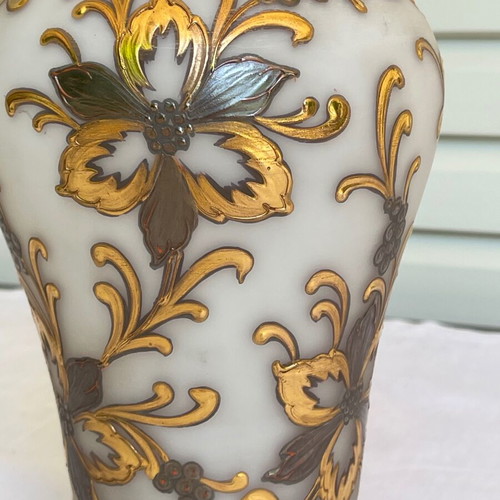 Art Nouveau antique opaline vase