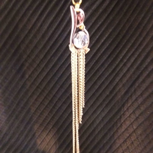 Glasses earring with hanging chains in gold color