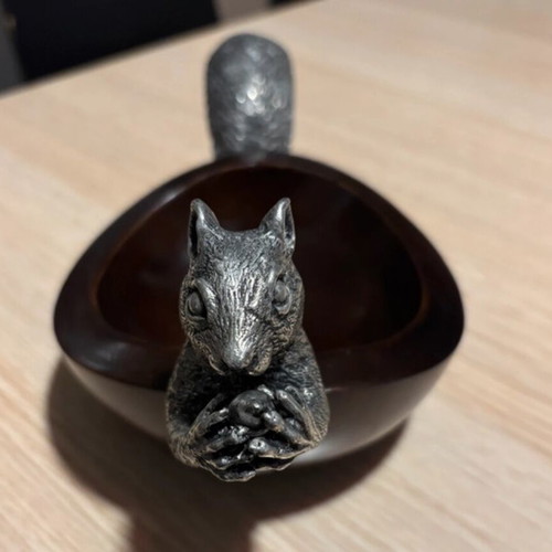Decorative Bowl with Squirrel like new, woodland style