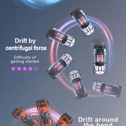 Remote Control Drift Car 1:24 4WD 2.4GHz LED Blue Green