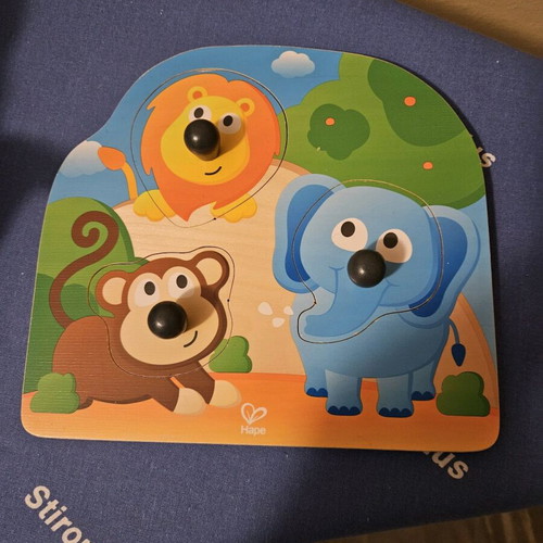 Hape wooden puzzle with animals like new