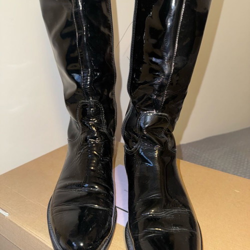 Gianna Kazakou leather patent boots like new, black, size 39