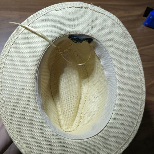 Straw Panama Hat Denia Accessories size 57 like new with boho ethnic ribbon