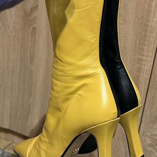 Zara leather boots used, size 39, black and yellow