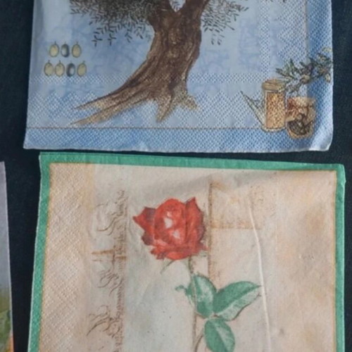 Decoupage napkins like new