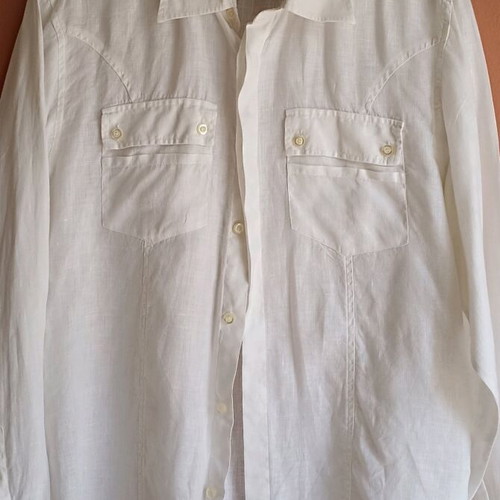 Reporter men's linen shirt white like new, size L