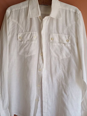 Reporter men's linen shirt white like new, size L
