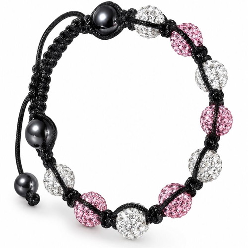 Handmade Shamballa Bracelet with Crystal and Hematite, New