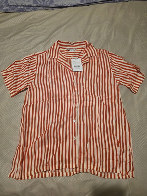 Compania Fantastica striped short-sleeve shirt new, red, size S