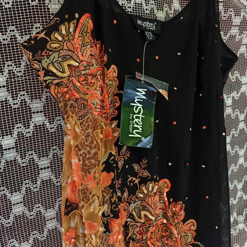 Floral Dress Mystery new, size XL, polyester and cotton lining