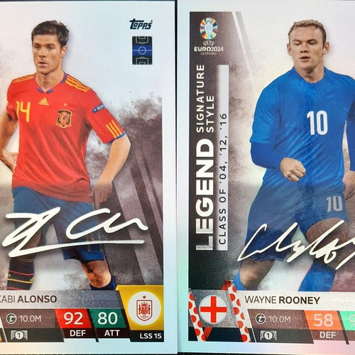 Xabi Alonso and Wayne Rooney Duo Signature Cards like new