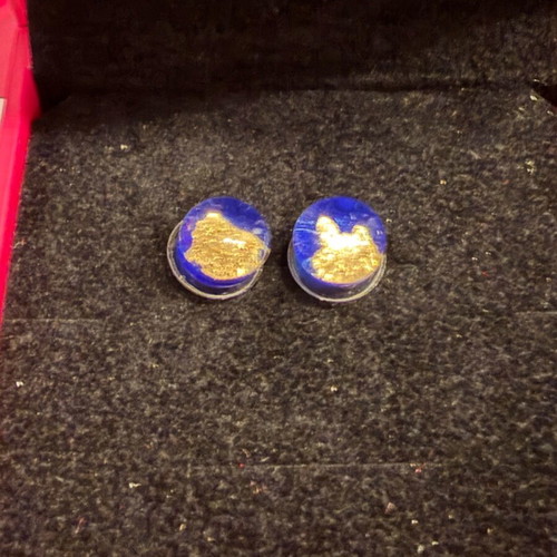 Murano Crystal earrings with gold flake M. Matzaraki like new