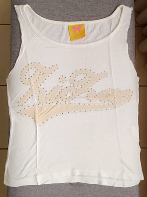 Zizo elastic sleeveless top used with strass and print white size S