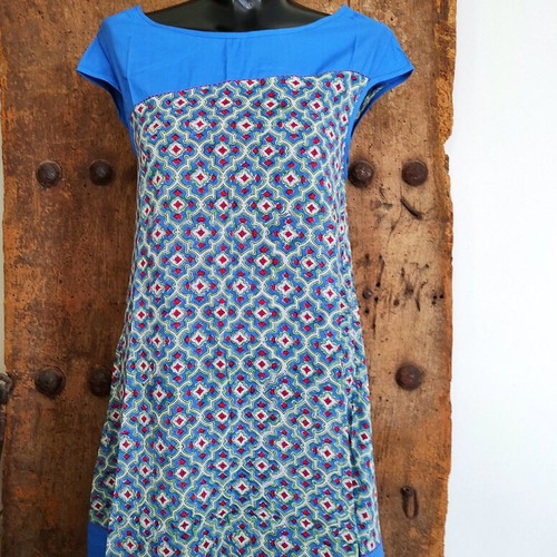 Boho dress like new, cotton with ethnic print, size small - medium
