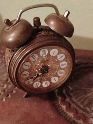 German brass clock from the 50s like new in excellent condition