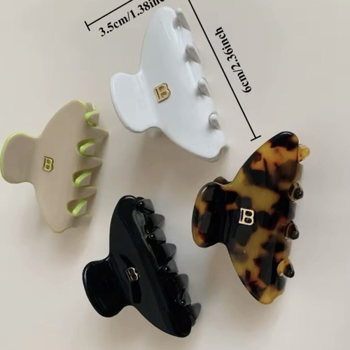 Balmain medium hair clip, white, beige, brown, black