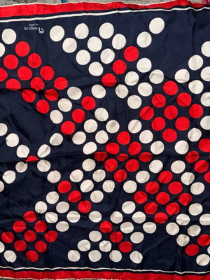 Marquis de Paris silk scarf like new, white and red