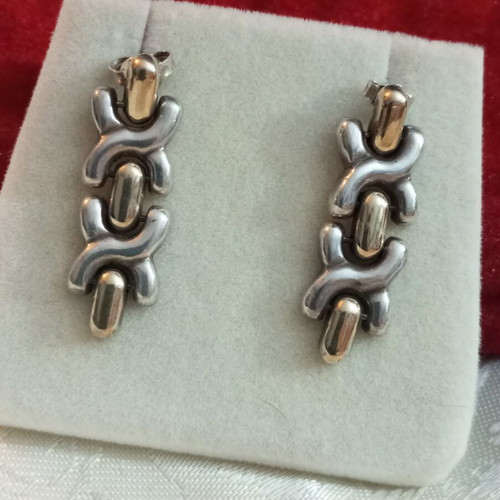 Silver 925 earrings gold plated with 14k, used