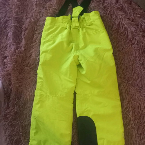 Crivit children's ski pants yellow fluorescent, like new, 2-4 years
