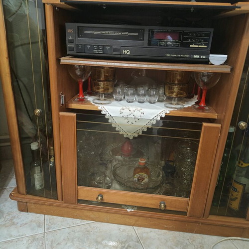 Vintage display cabinet like new with rotating TV stand