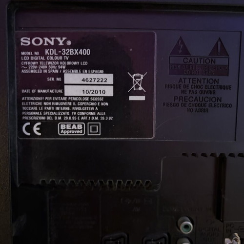 Sony Bravia KDL-32BX400 32" LCD TV used, 3 HDMI ports