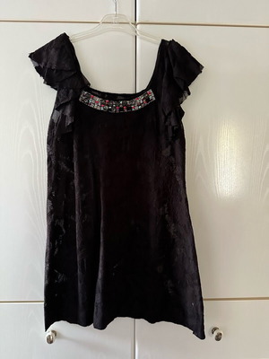 Semi-transparent dress used, black with stones, size M