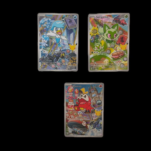 Pokémon Full Art Illustration Rare Promo Cards Quaxly Sprigatito Fuecoco