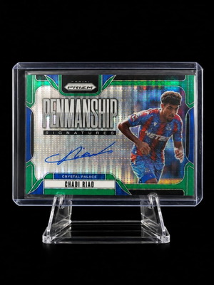 2024-25 Panini Prizm Premier League Penmanship Signatures Green Prizm Chadi Riad card