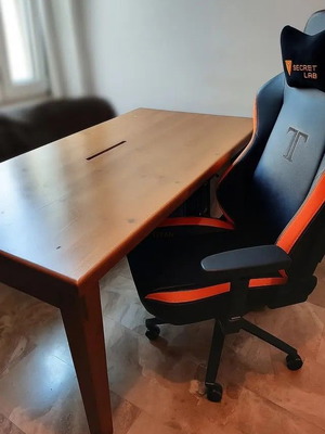 Handmade computer desk made of solid wood like new