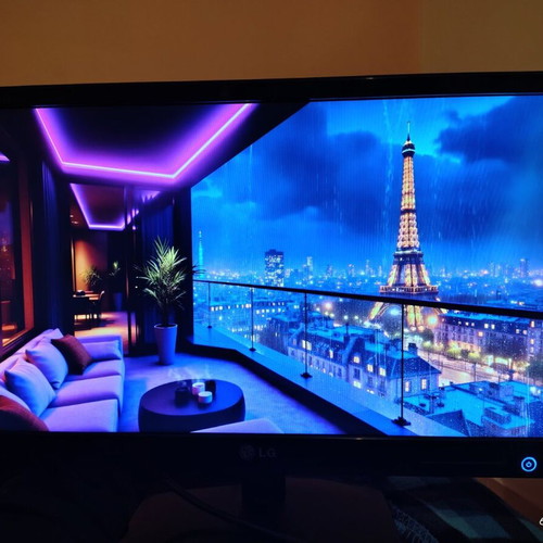 LG 24” Full HD Monitor used with stand and power supply