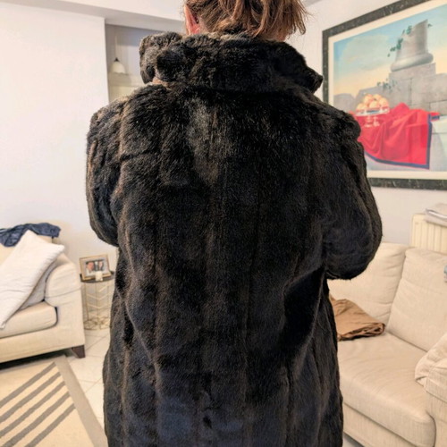 Fur used, in very good condition, size M, black