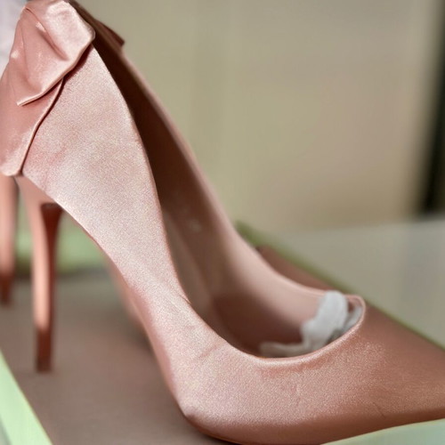 Satinette Heels Pink Pumps Size 38 New