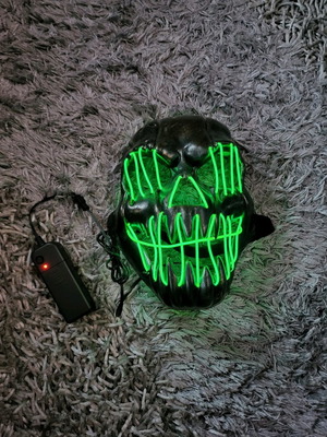 Μάσκα νεκροκεφαλή με neon μεταχειρισμένη με 3 προγράμματα φωτισμού