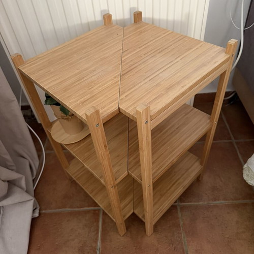 Corner wooden shelf like new, set of 2 pieces