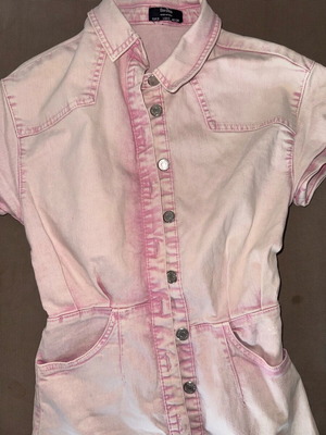 Pink denim dress Bershka like new, size S