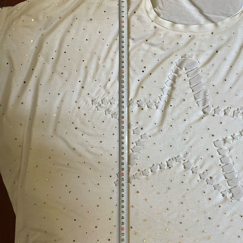 Vassilios Kostetsos white tshirt with gold details and star, like new, one size